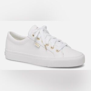 Keds White Jump Kick Leather Lace Up Women’s Sneakers Size 8 LIKE NEW!